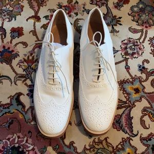 Barneys New York White Oxford Loafer Shoes Never Worn With Box